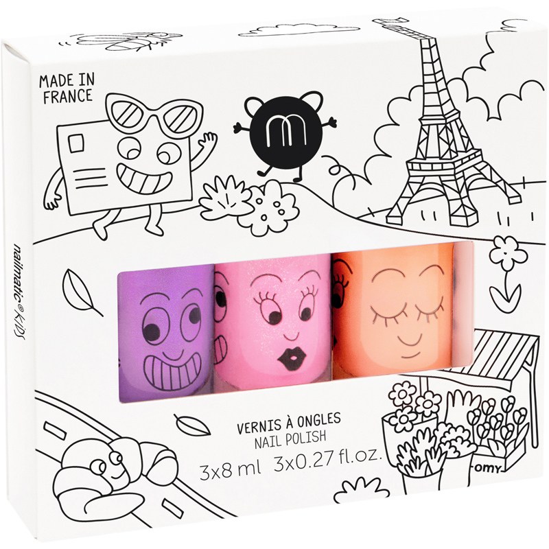 Nailmatic Kids Nail Polish Set 3×8 ml – Paris fra Nailmatic