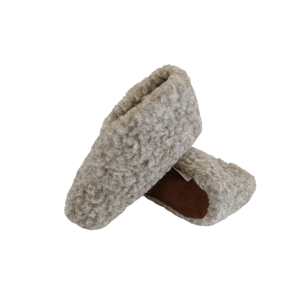 Fluffy Uld Hjemmesko (100% ren uld) – Model Grå – Dansk Design fra SHUS