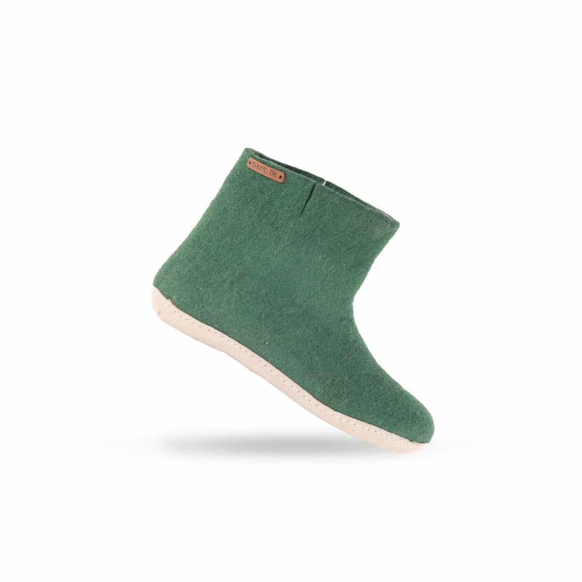 Uldstøvle (100% ren uld) – Model Grøn m/sål i skind – Dansk Design fra SHUS
