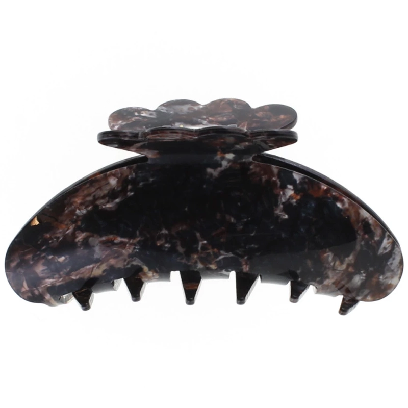 By Stær AGNES Hair Clip Large- Black Marble fra By Str