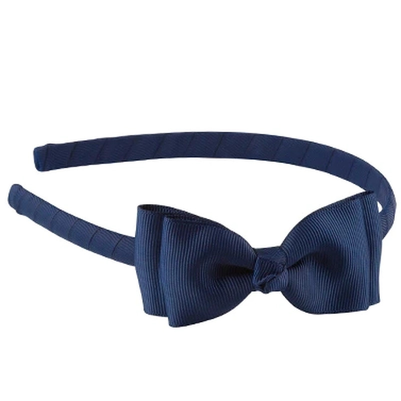By Stær Hairband Double Bow – Navy fra By Str
