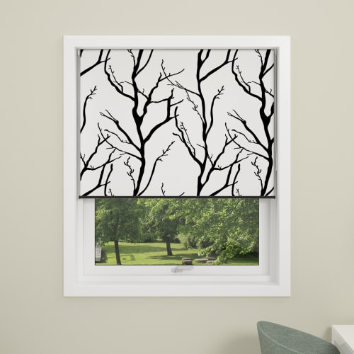 Debel rullegardin – Tree – Hvid og sort fra debel 5710528620264
