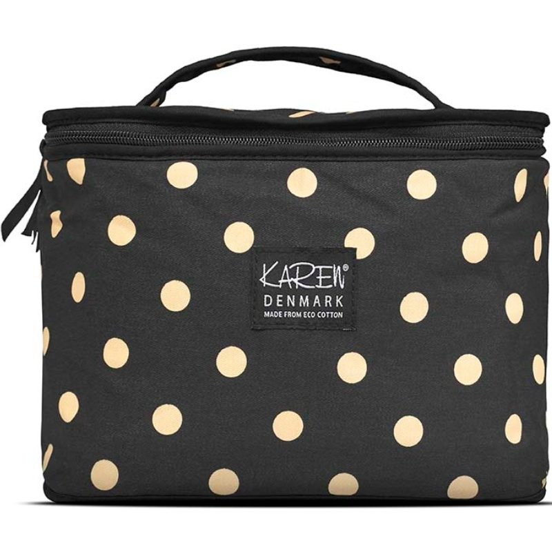 Gillian Jones Karen Beauty Box ECO Cotton – Black With Beige Dots 10072-11 fra Gillian Jones