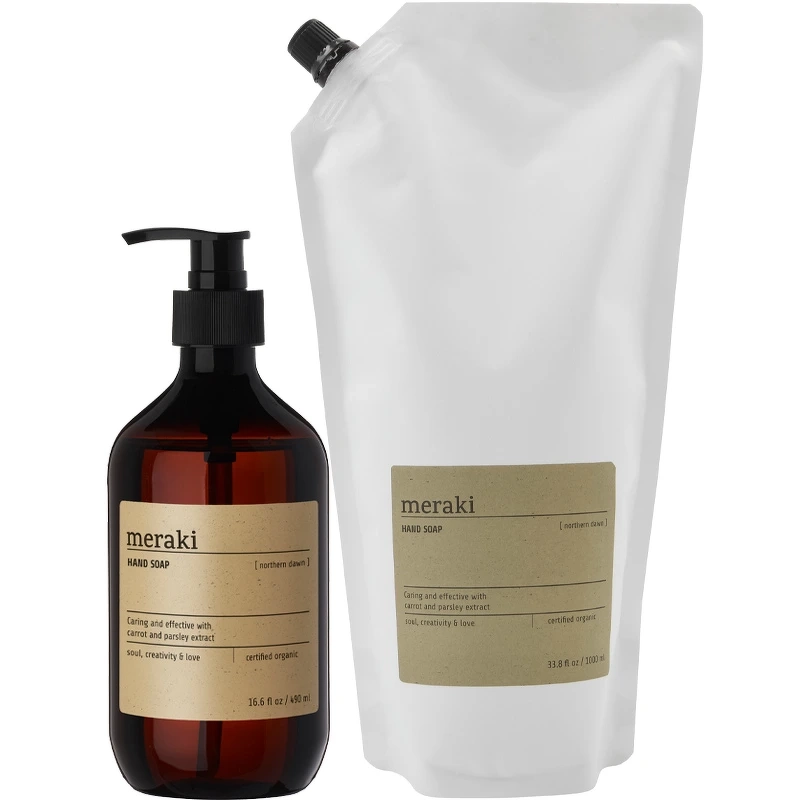Meraki Hand Soap 490 ml + Refill 1000 ml – Northern Dawn fra Meraki