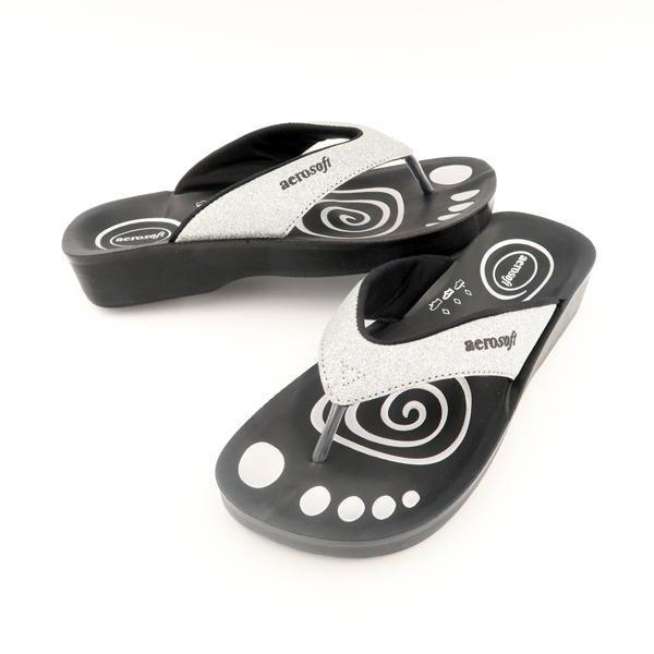 Sandaler Aerosoft model 825 m. glimmer – Sølv