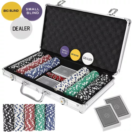 Poker Sæt med 300 Chips i Kuffert Perfekt til Spilaftener