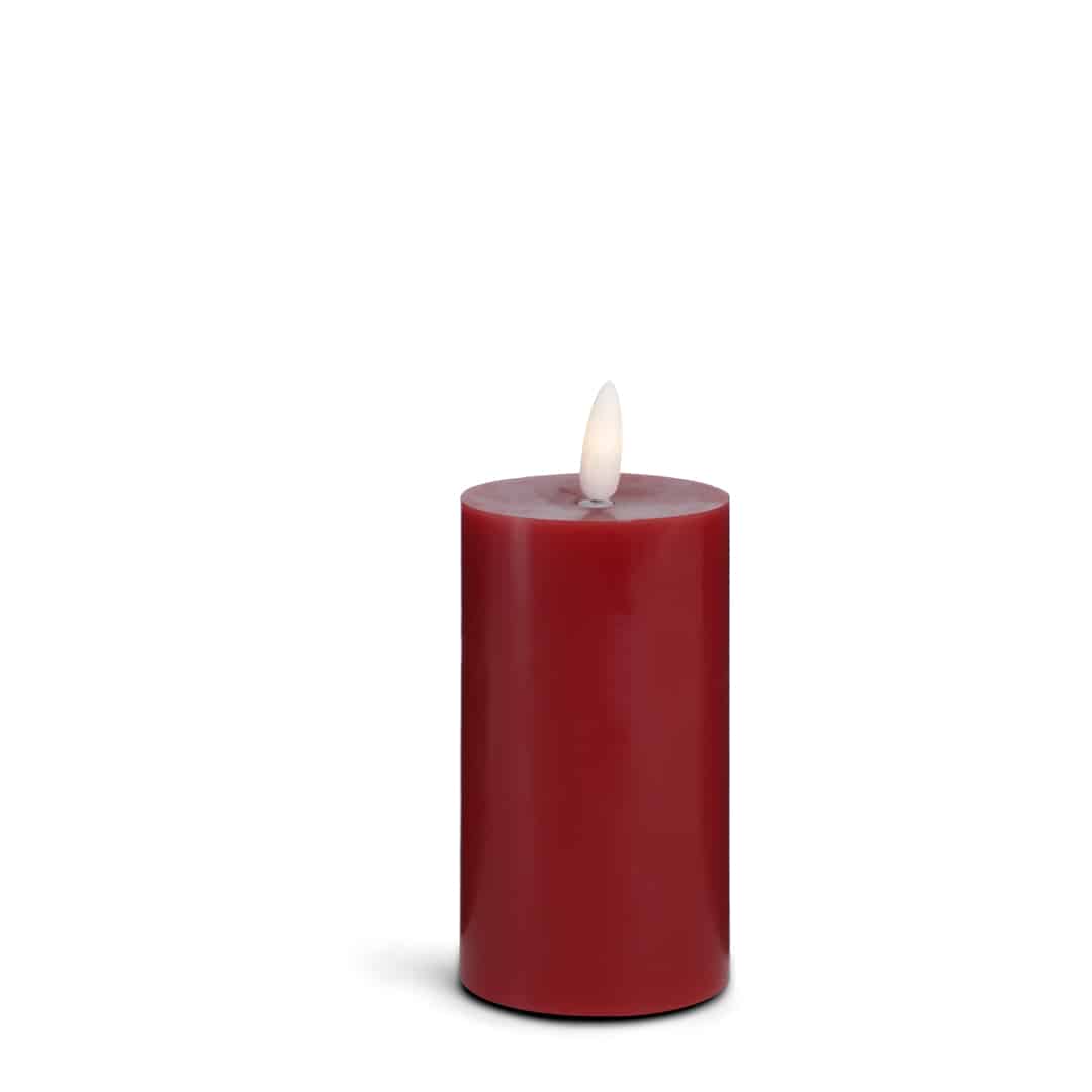 LED Stearinlys – 1 stk. – ø5 x 12,5 cm – m/3D flamme – (flere farver)