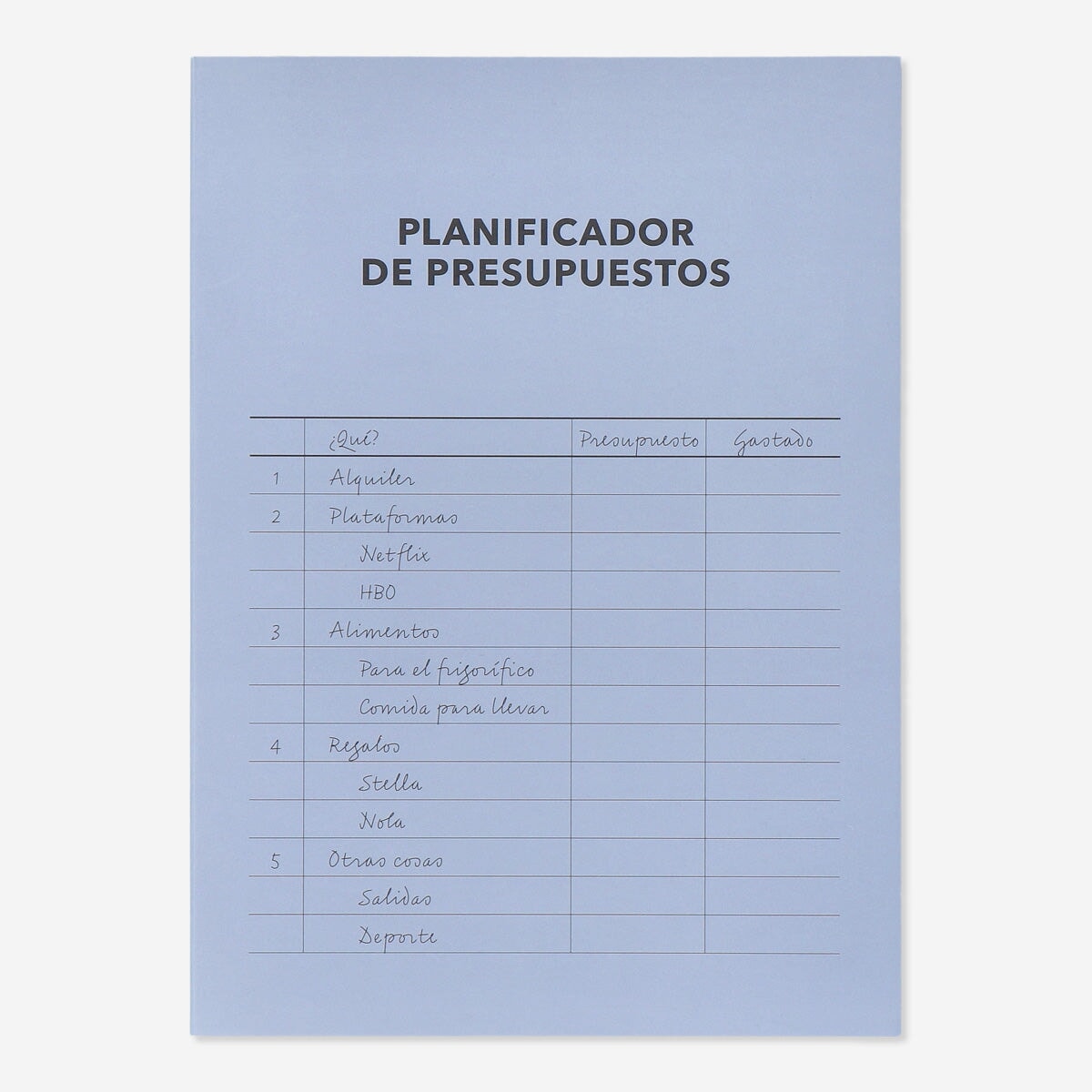 Budgetplanlægger. Spansk