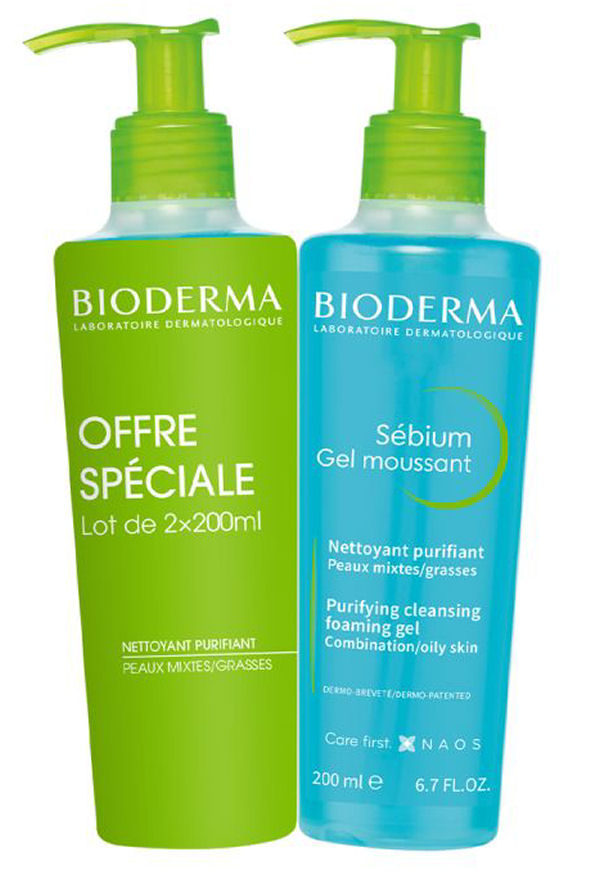 Bioderma purifying cleansing foaming gel – speciale offer 2 x 200ml