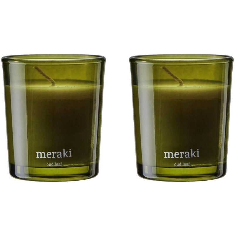 Meraki Scented Candle 2 x 60 gr. – Oud Leaf fra Meraki