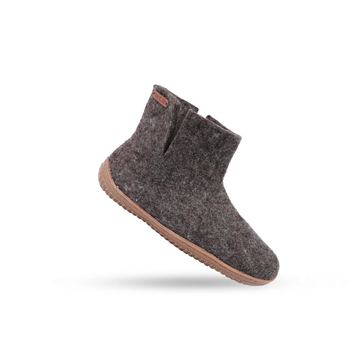 Uldstøvle (100% ren uld) – Model Brun m/Gummisål – Dansk Design fra SHUS